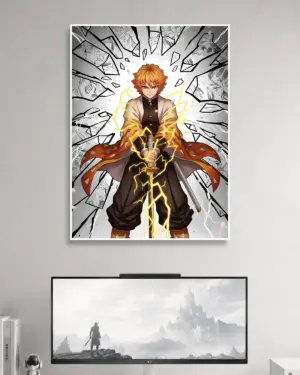 Zenitsu Agatsuma Demon Slayer Anime Poster