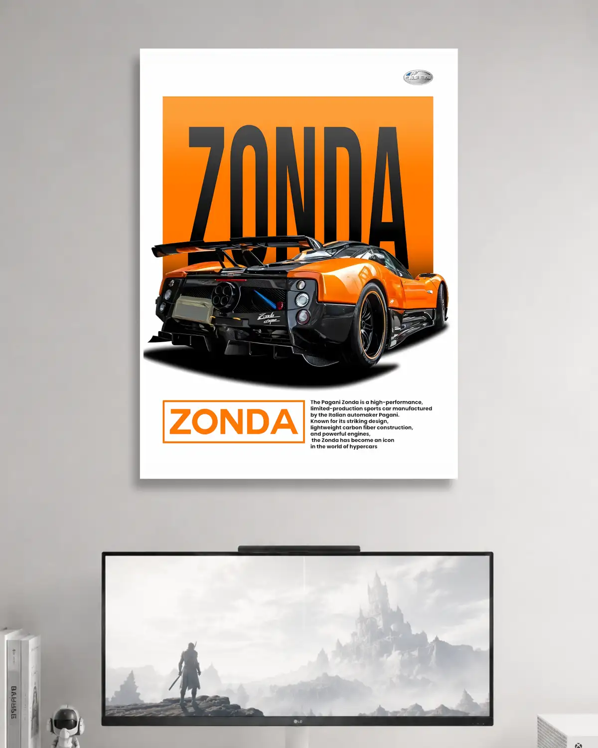 Pagani Zonda Car Poster