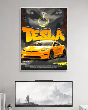 Tesla Model S Car Poster