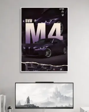 BMW M4 Car Poster