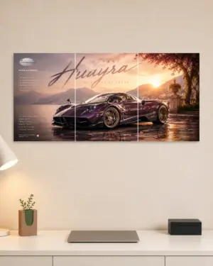 Pagani Huayra Split Car Poster