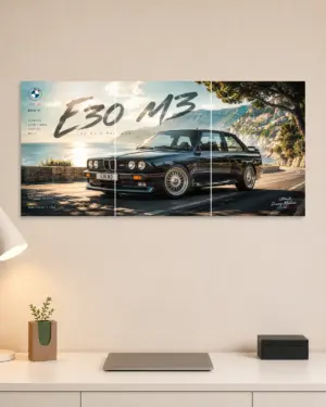 BMW E30 M3 Split Car Poster