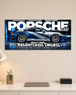Porsche Split Car Poster
