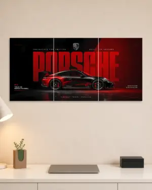 Porsche Split Car Poster