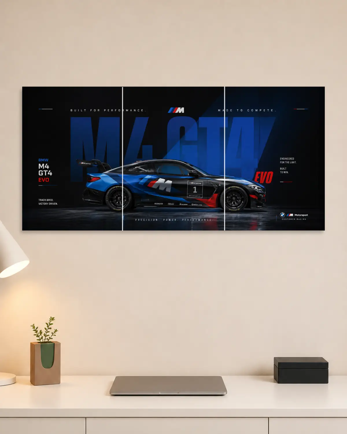 BMW M4 GT4 Split Car Poster