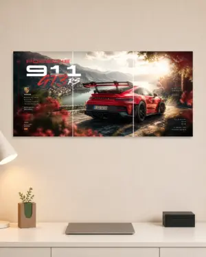 Porsche 911 GT3 RS Split Car Poster