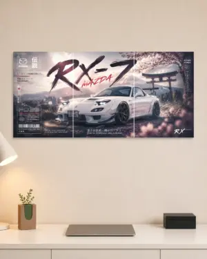 Mazda Rx7 Split Car Poster