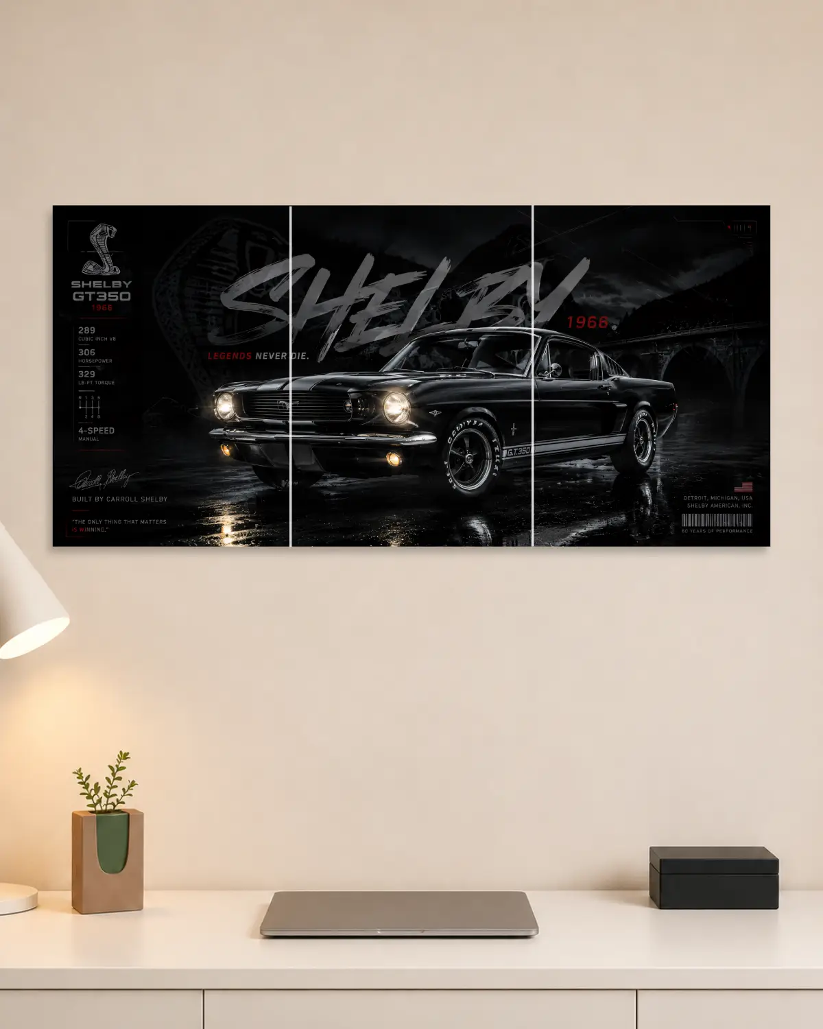 Shelby GT 350 Split Car Poster