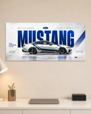 Mustang Split Car Poster