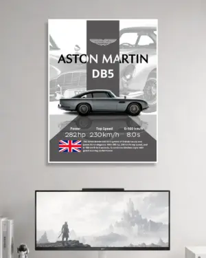 Aston Martin DB5 Car Wall Poster