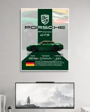 Porsche 911 carrera GTS Car Wall Poster