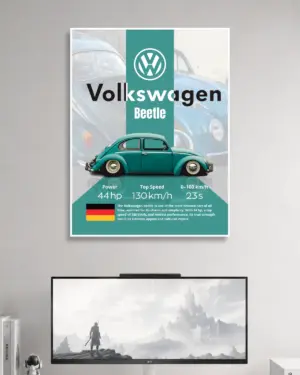Volkswagen Beetle Car Wall Poster