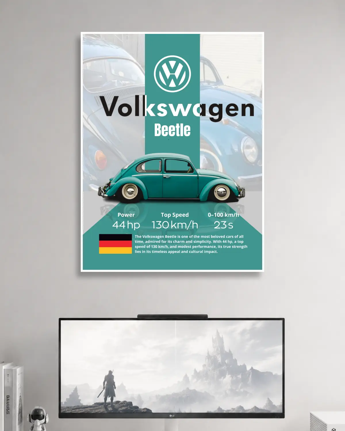 Volkswagen Beetle Car Wall Poster