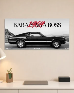 Baba Yaga Boss x 1969 Ford Mustang Split Car Poster