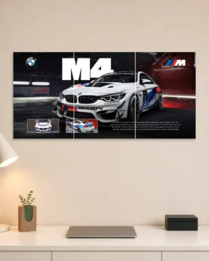 BMW M4 Split Car Poster