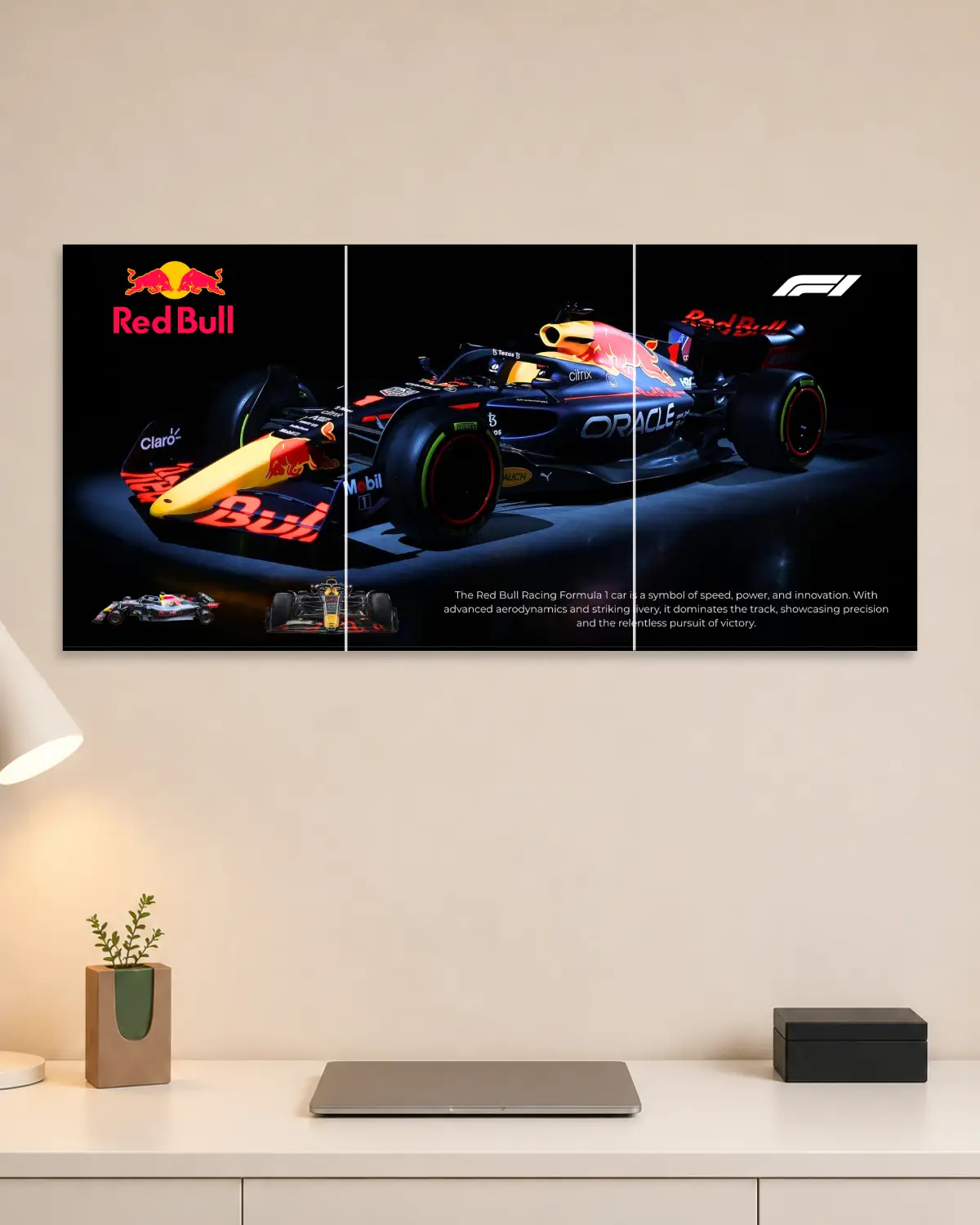 Red bull Formula 1 Split Car Poster