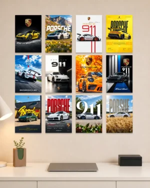 Mini Porsche Car Poster Kit | Set of 12